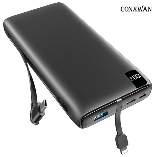 CONXWAN Power Bank 26800mAh Built-in 2 Cables